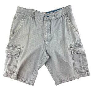 OP Cargo Shorts Mens 36 Grey Plaid Utility Pockets Casual Y2K Baggy Skate Grunge